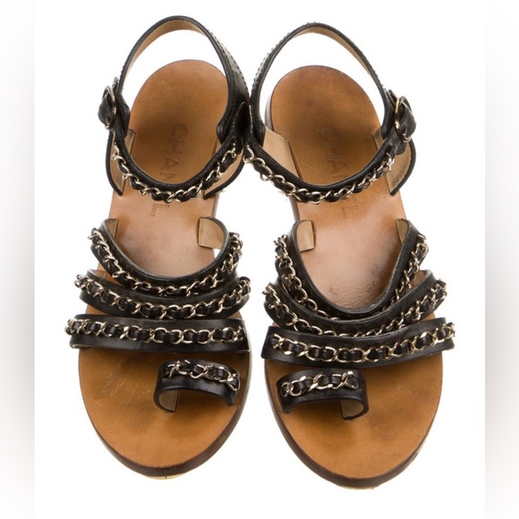 Chanel CC logo interlock gladiator sandals size 6.5 to 7 - Picture 4 of 9